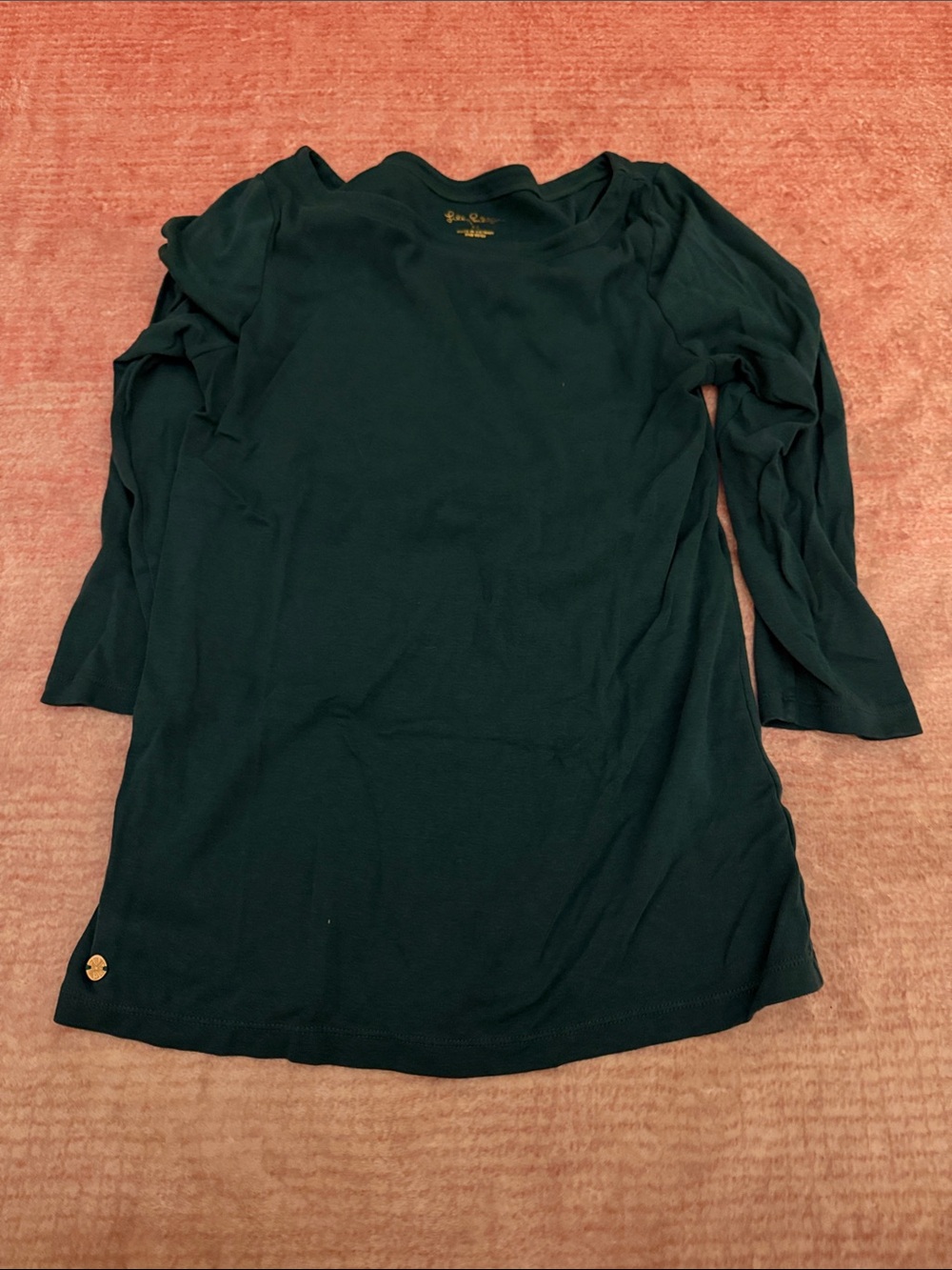 Lilly Pulitzer Forest Green Tee with Gold Script Logo